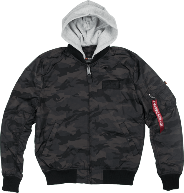 Alpha Industries Bunda MA-1 TT Hood black camo L