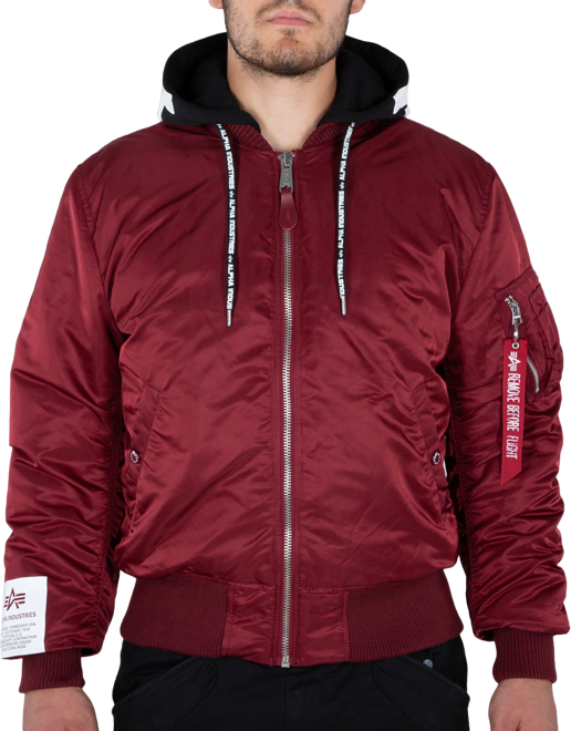 Alpha Industries Bunda MA-1 ZHP bordová L