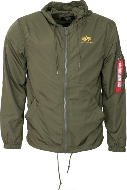 Alpha Industries Bunda Windbreaker w.o. Back Print olivová tmavě M