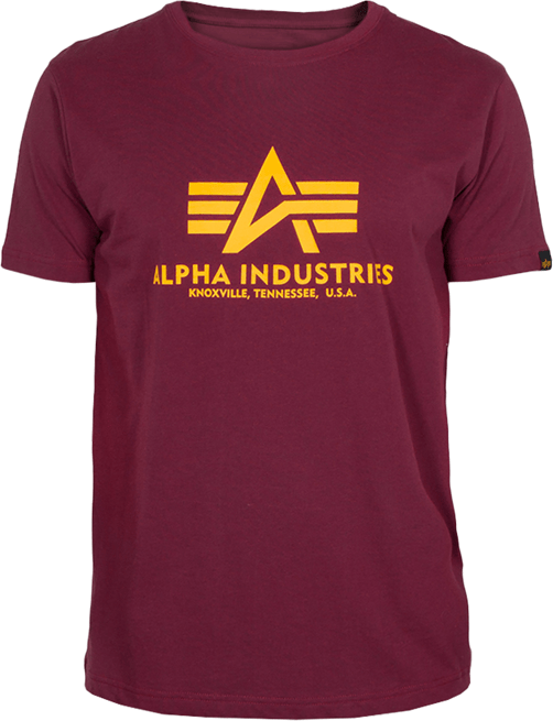 Alpha Industries Tričko Basic T-Shirt bordové 3XL
