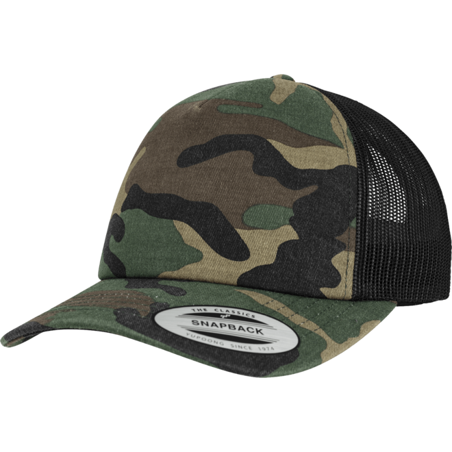 Brandit Čepice Baseball Cap Camo Trucker woodland | černá