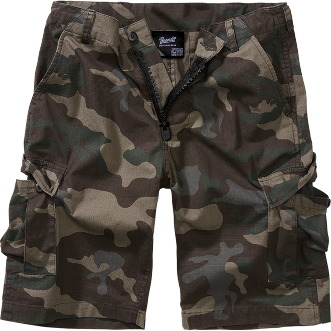 Brandit Kalhoty krátké dětské Kids BDU Ripstop Shorts darkcamo 170/176