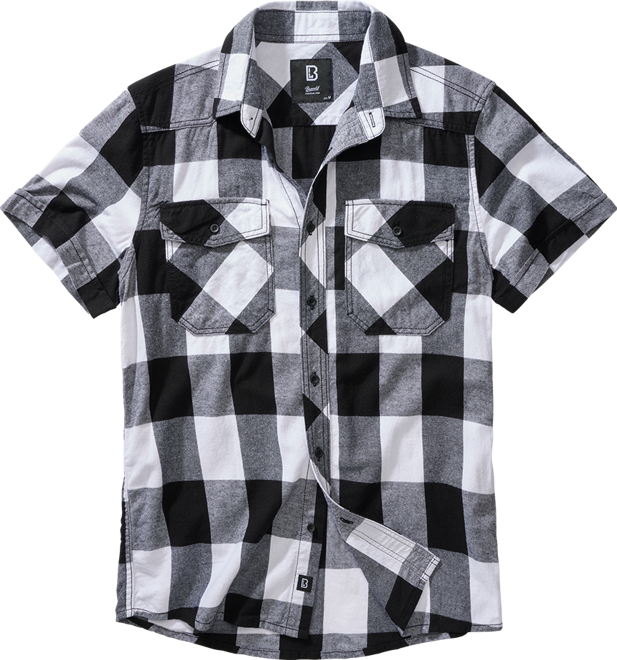 Brandit Košile Checkshirt Halfsleeve bílá | černá 7XL
