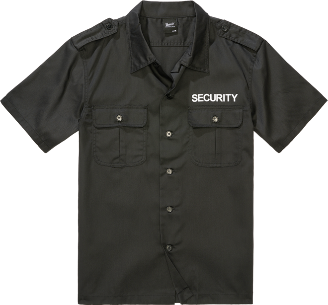 Brandit Košile Security US Shirt Short Sleeve černá 7XL