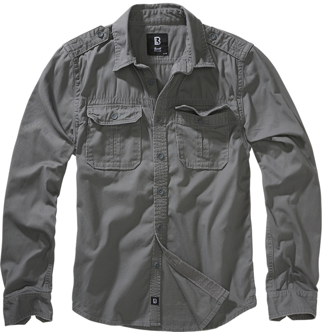 Brandit Košile Vintage Shirt Longsleeve 1/1 charcoal grey 7XL