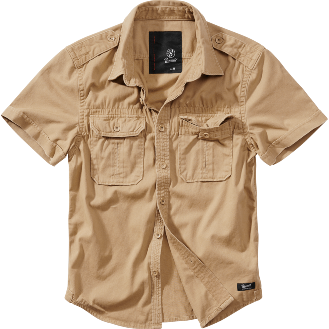 Brandit Košile Vintage Shirt Shortsleeve 1/2 camel 4XL