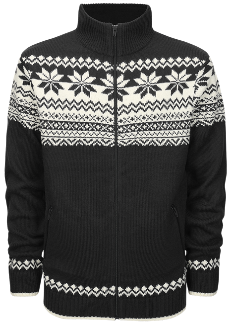 Brandit Pulovr Cardigan Norweger černý 4XL [62]