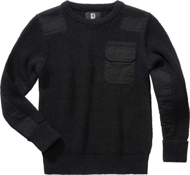 Brandit Svetr dětský Kids BW Pullover černý 170/176