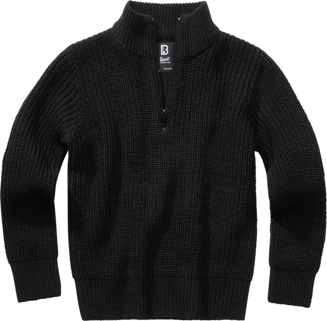 Brandit Svetr dětský Kids Marine Pullover Troyer černý 170/176