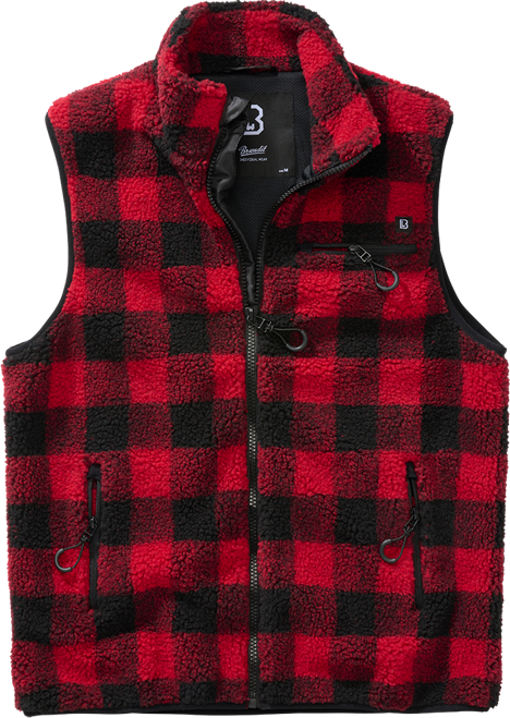 Brandit Vesta Teddyfleece Vest Men červená | černá 5XL