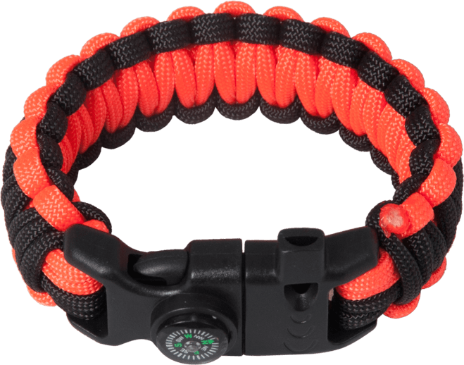 Náramek Paracord NAVIGATOR II. černá | oranžová M