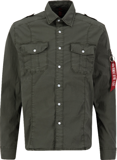 Alpha Industries Košile Basic Shirt Slim greyblack XXL