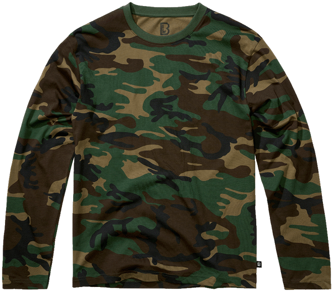 Brandit Tričko Premium Longsleeve Shirt woodland 5XL